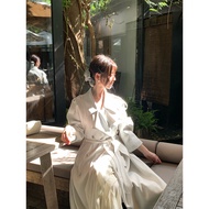 เสื้อแจ็คเก็ตสตรี Iceollo London Weekend ทรงหลวม แขนยาว สีขาว สำหรับผู้หญิง เสื้อคลุมกันหนาวแบบลำลอง