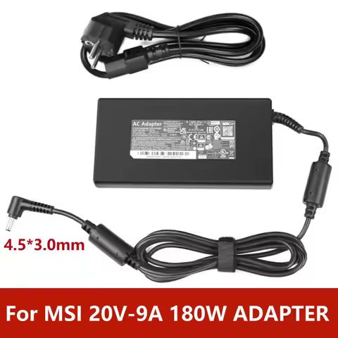 20V 9A 180W AC Laptop Power Adapter Charger For MSI Creator M16 Stealth 15M Crosshair Sword 15 17 GF