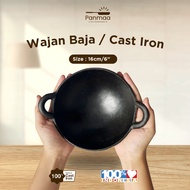 Seasoned Cast Steel Wok 6 Pieces (16cm) Thick Non-Stick Cast Iron Wok/ Cast Iron Wok/