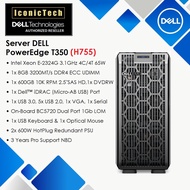 Dell PowerEdge T350 Tower Server (E-2324G, 8GB, 600GB, PERC H755 RAID Controller)