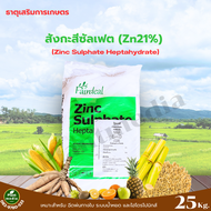 ซิงค์ซัลเฟต Zn 21% ธาตุสังกะสีซัลเฟต แบบเกล็ด ZnSO4.7H2O บรรจุ 25 กิโลกรัม