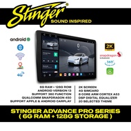 Pemain Android Kereta Stinger Advance Pro 8 Core Android Player 6Ram 128Rom Support 4g 360 Camera Ds