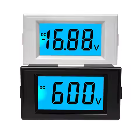 0-12V24V48V200V600V DC digital display voltmeter positive and negative meter LCD digital display D69