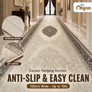 Myna Karpet Panjang Koridor Anti Gelincir 100cm Lebar | Non-Slip Runner Carpet Mudah Dibersihkan