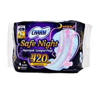 CHARM Safe NIght Wing Gathers 42 cm NIght pads, 4 pads