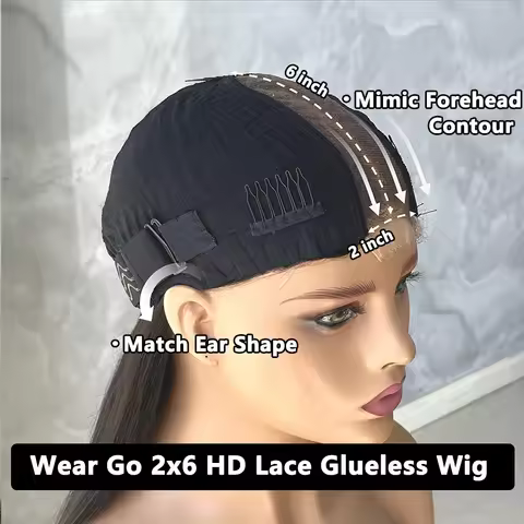 Glueless Bob Wigs Human Hair 2x6 Deep Parting Straight HD Lace Front Human Hair Wig Bob Wig Human Ha
