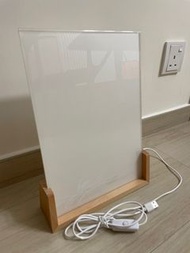 A4 USB木質底座 LED 燈板 燈箱 相架 發光menu