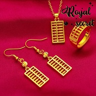 Royal Jewelry Fashion Accessories Abacus Earrings Necklace Pendant Ring Adjustable Simple Light Luxury Suit for Women Y826