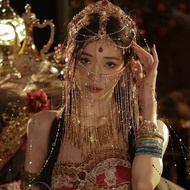 Princess Style Western Hanfu Forehead Forehead Exotic Dancer Tassel Costume Hair Accessories Headdre