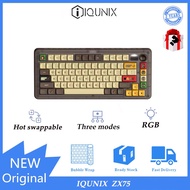 IQUNIX ZX75  Wireless three mode mechanical keyboard customized e-sports office hot plug keycaps