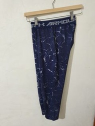 男士UA HeatGear®Armour印花3/4緊身褲 7分 緊身褲 藍XL 原價1580