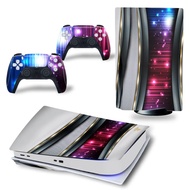 （2024） PS5 Standard Disc Skin Sticker Waves Vinyl Decal Cover Full Set for PS5 Console and 2 Controllers（2024）