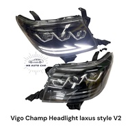 ไฟหน้า Vigo champ ปี2011 2012 2013 2014 laxus style V2 ไฟ led ไฟหรี่ ไฟเลี้ยว แบบวิ่ง