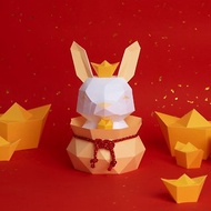 3D紙模型-DIY動手做-節日系列-滿財兔寶盆-兔年 招財