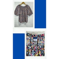 0LD NAVY cotton blend floral print puff short sleeve top preloved/ plus size C