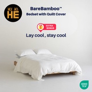 HE Bamboo Bedsheet with Quilt Cover Set | Cooling & Soft Bedsheet | Durable | King/Queen Size