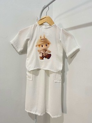 One Set Sablon LABUBU / One Set Crop Celana Cargo usia 1-8 Tahun