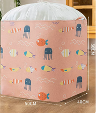 全城熱賣 - 家用大容量衣物收納箱(粉底魚)(100L（長50*寬40*高50cm））