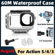 ArgoG Waterproof Case For DJI Action 5 Pro/4/3 60M Waterproof Housing with QuickRelease Mount Action