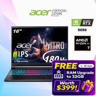 [Free Upgrade 32GB RAM][RTX 5050 Copilot+ PC]Acer Nitro V 16 Slim | ANV16S-61-R68R 16" 180Hz | AMD A