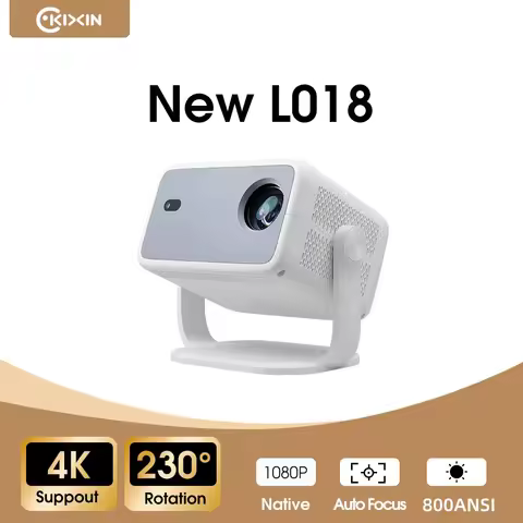 KIXIN L018 Full HD 1080P Smart Projector 4K BT5.4 WiFi 6 Supported 800ANSI Auto Focus Home Theater C