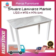 MetaFurni - 2.5x4 laminate marble square table dining table