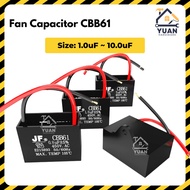 CBB61 Fan Motor Capacitor 1.0uF 1.5uF 2.0uF 2.5uF 3.0uF 4.0uF 5.0uF 6.0uF 7.0uF 8.0uF 10.0uF 450V Ka