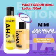 Purelicious- PAKET Mimi White Serum 30ml + Lotion 100ml BPOM ORIGINAL Mimi White AHA body serum boos