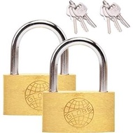 附鑰匙實心黃銅掛鎖2pk - 掛鎖有（40mm）寬鎖體，適用於儲存單元學校健身房儲物櫃、工具箱