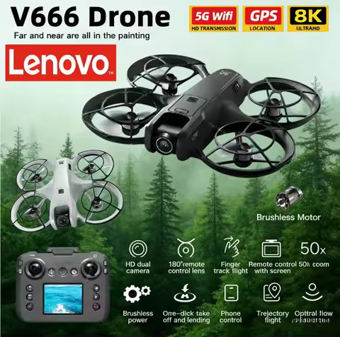 Lenovo V666 MINI Drone 8K Professional WIFI 5G Dron Obstacle Avoidance Brushless Altitude Headless M