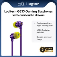 Logitech G333 Gaming Earphones with dual audio drivers, in-line mic and volume control, compatible w