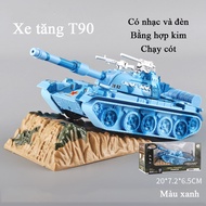 Đồ chơi mô hình xe tăng T90 chất liệu hợp kim có âm thanh và ánh sáng kích thước lớn