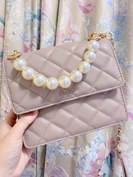 💯New「波波珍珠鍊🪩🪩🪩硬盒子」🤎杏色手袋👜Nude Colour 似香奈兒款Chanel Style（已絕版🧡💛🤎市面已沒得賣🤎）