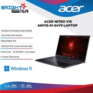 ACER NITRO V15 ANV15-51-54Y9 - Gaming Laptop (15.6 Inch FHD IPS 144Hz/Intel I5-13420H/8GB RAM/512GB SSD/Nvidia RTX4050/Windows 11/2Y Warranty)