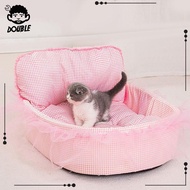 [ Princess Pet Bed Lace Pink Bed Dog Cat Bed Dog House Kennel Princess for Indoor