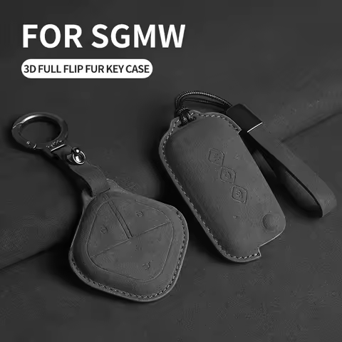 Suede Car Key Case Cover Shell Holder for SGMW Wuling BINGO Airev 2023 for Baojun Kiwi EV for Chevro