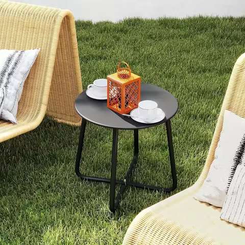 Small round table, iron balcony coffee table, modern simple living room sofa bedside coffee table, m
