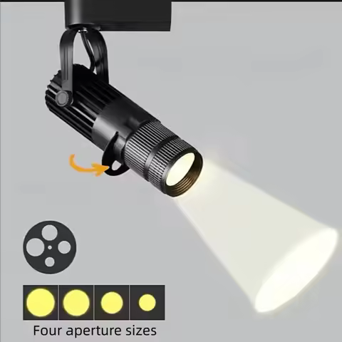 Theater Stage Zoom Spotlights, LED Focus Logo Projector Track Lights,Industrial Lights for Company R
