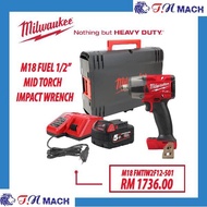MILWAUKEE FUEL M18 MID TORCH IMPACT WRENCH WITH 5.0AH BATTERY M18 FMTIWF12-501B