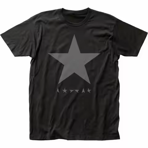 New Fashion Black Casual Tee David Bowie Blackstar T-Shirt Licensed Rock N Roll Band Music Tee Vinta