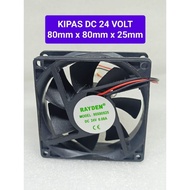24 VOLT 8CM DC FAN / 24VOLT DC FAN 8X8 CM / 24V FAN 80mm x 80mm x 25mm