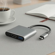 Type-C OTG 3-in-1 USB Hub to HDMI 4K Adapter for Laptops & Tablets Type-C OTG Hab USB 3-dalam-1 kepa