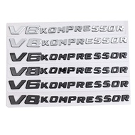 3D ABS Car Sticker V6 V8 COMPRESSOR Word Rear Sign Emblem Badge Car Body Fender Rear Trunk Upgrade V