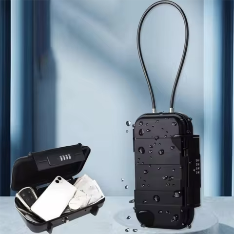 Combination Lock Portable Safe Box Waterproof Design Anti-Theft Travel Safe Box Large Capacity Durab