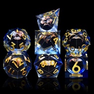 DND Dice Set 7 Pieces Cat Resin Dice Role Playing D and D Dice D20 D12 D10 D8 D6 D4 Sharp Edge Dunge