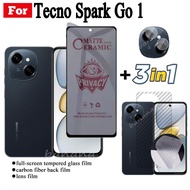 3 IN 1 Tecno Spark Go1 Anti-Spy Privacy ฟิล์มเซรามิคสําหรับ Tecno Spark Go 2024 เลนส์กล้องป้องกันหน้