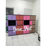 COD (NEW MODEL) PLASTIC WARDROBE 4-LAYER GLASS PLASTIC CLOTHES WARDROBE TABITHA/