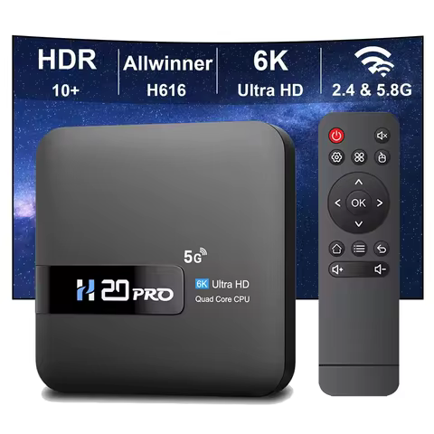 HONYUCK H20PRO Smart TV Box WiFi6 Android 10 6K 4K 3D Media Player TV Box Android 2.4G&5G WIFI Very 