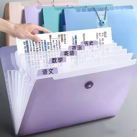 A4 Organ File Folder 8 Grids Document Organizer Paper Documents Folder Office School Supplies Large 