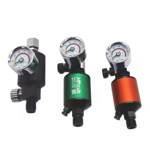 Spray Gun Air Regulator with Air Filter Paint Spray Gun Air Pressure Regulator Gauge Air Spray In-Li